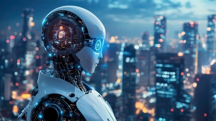 Futuristic robots in a high-tech environment, showcasing advanced technology and design.