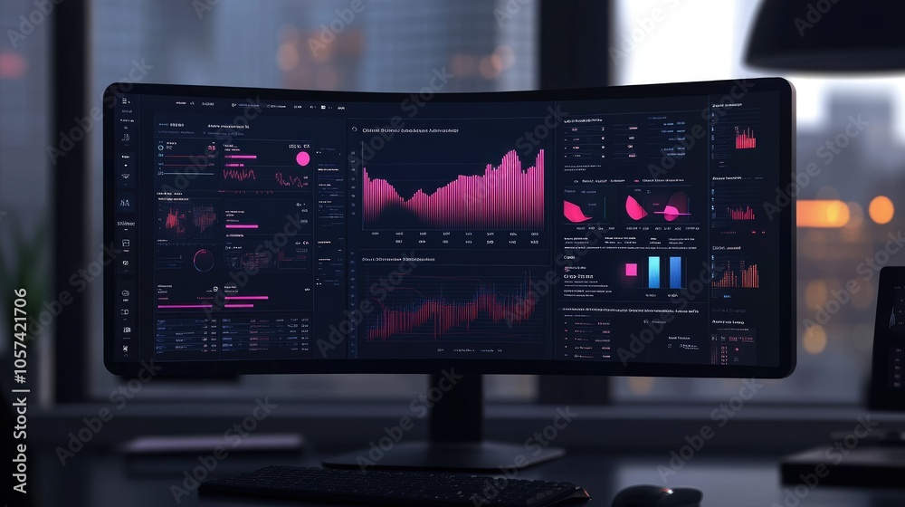 Aufkleber Conceptual AI dashboard for project managers, focusing on funding and data-driven decision-making