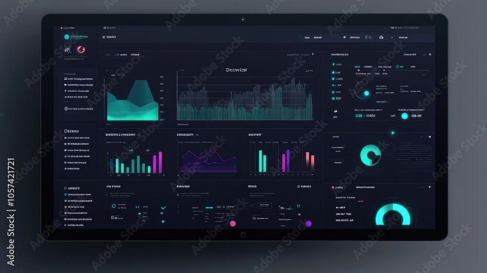 Leinwandbilder Conceptual AI dashboard for project managers, focusing on funding and data-driven decision-making
