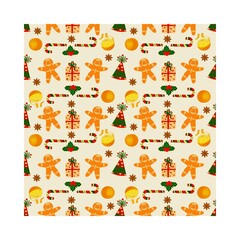 People, gifts, oranges, candies, hats, holiday items, light background, bright repeating pattern, new year, christmas