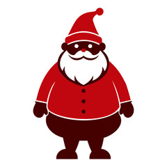 Santa Claus Icon Silhouette colored Vector Illustration, Christmas icon Design Transparent background
