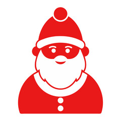 Santa Claus Icon Silhouette colored Vector Illustration, Christmas icon Design Transparent background