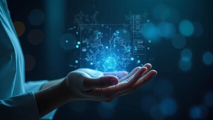 Cutting-Edge Holographic Technology Displaying Biotech Concepts