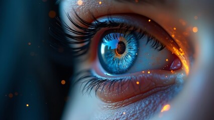 Advanced Eye Concept with Microchip Overlay for Technology Use