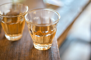 Hot cup of tea in the morning light