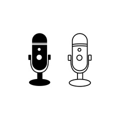microphone and headphones icon and lne art vector design