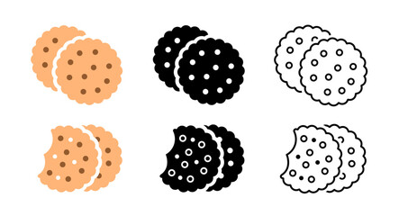 Cookie icon vector. Biscuit, cracker, Snack icon