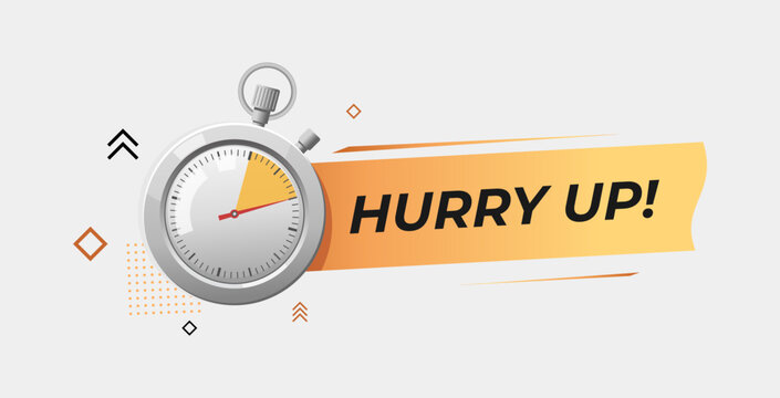 Hurry up vector icon. Clock icon