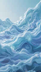 Abstract Blue Ocean Waves with Flowing Textured Patterns