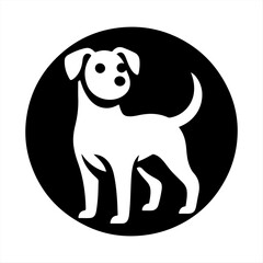 Silhouette Dog Logo Design Vector Illustration.