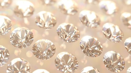 Soft-colored background with rows of small diamonds, arranged evenly to give a subtle, sparkling elegance