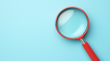 Skills section highlighted with magnifying glass, HR concept of focusing on talent attributes