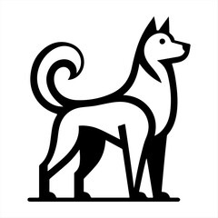 Silhouette Dog Logo Design Vector Illustration.