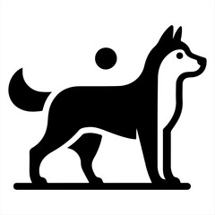 Silhouette Dog Logo Design Vector Illustration.