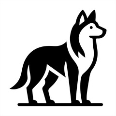 Silhouette Dog Logo Design Vector Illustration.