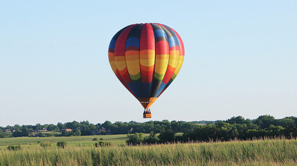Colorful hot air balloons flying over mountain, Hot air balloon above high mountain at sunrise or sunset.
