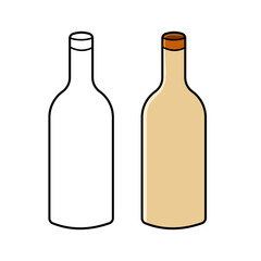 Modern and minimalist illustration of two wine bottles