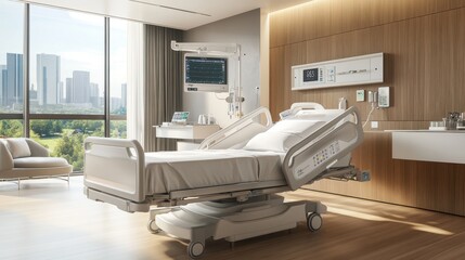 Smart hospital bed with integrated patient monitoring systems