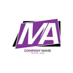 Minimalist MA brand letter logo for company