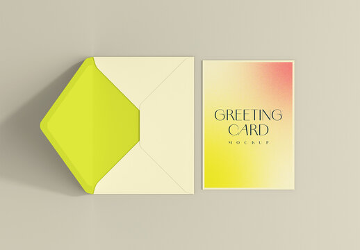 Envelope with Greeting Card Mockup