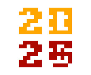 Fototapeta premium 2025 Happy New Year Holiday Design Red And Yellow Elegant Abstract Vector Illustration