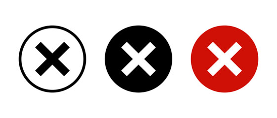 Obraz premium Cross mark sign icon on circle background. X, exit symbol