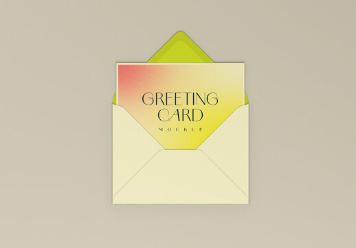 Envelope with Greeting Card Mockup