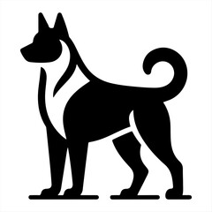 Silhouette Dog Logo Design Vector Illustration.