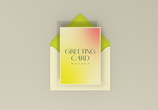 Envelope with Greeting Card Mockup