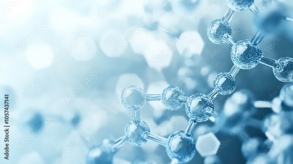 Poster a close-up of a dna strand, illustrating molecular structures in a scientific context.