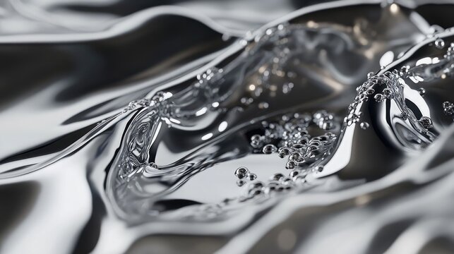 Close up of a liquid metal demonstrating its shape shifting properties and electrical conductivity for versatile electronic applications