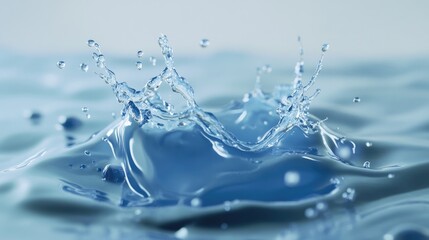 3D illustration of a water splash featuring isolated liquid design elements