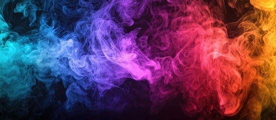 Obraz premium Movement Of Smoke Abstract Color Smoke On Black Background Smoke Background Colorful Ink Background Rainbow Smoke Beautiful Smoke