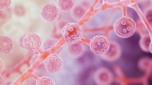 Microscopic perspective of candida auris fungus cells proliferating on a substrate