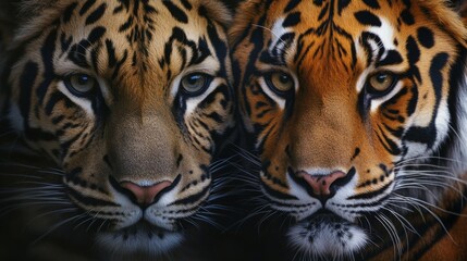 Fototapeta premium Leopard and tiger mixed animal pattern