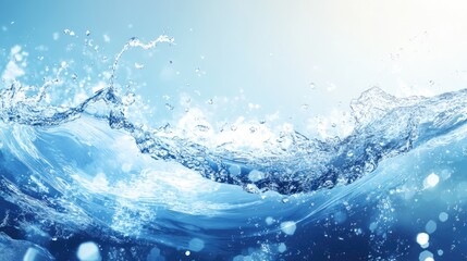 Abstract vector background and banner featuring water splashes and waves in a summer theme