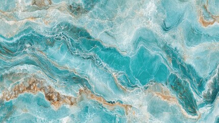 Obraz premium Aqualine turquoise marble granite texture in a panoramic view