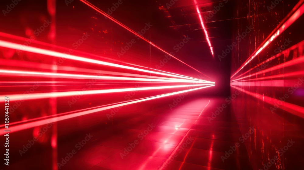 Poster Abstract representation of energy waves with glowing particles in a dark background.