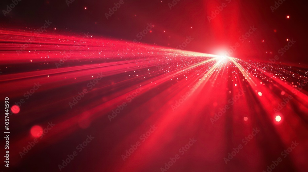 Poster Abstract representation of light rays and particles in a cosmic setting.