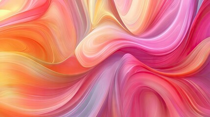 Obraz premium Dynamic abstract background created with vibrant swirling waves, providing a visually striking design element. The airy composition allows for versatile use, including ample copy space.