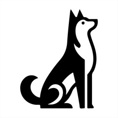 Silhouette Dog Logo design template. Vector illustration.