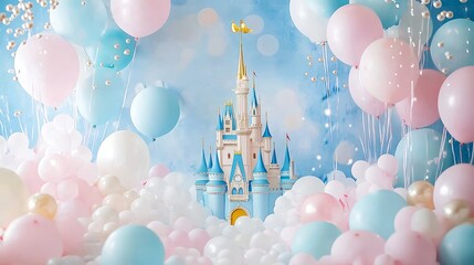 Enchanting Cakesmash Wonderland with Balloon Arch, Easter Egg, and Vintage Carriage Prop