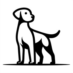 Silhouette Dog Logo design template. Vector illustration.