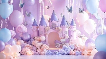 Enchanted Princess Celebration with Balloon Arch and Easter Egg Prop