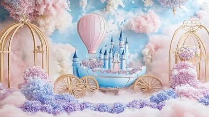 Whimsical Cake Smash Celebration with Balloon Arch and Easter Egg Prop