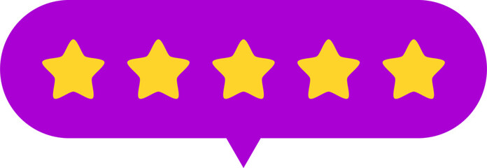 5 stars balloon. 5 stars rating icon.