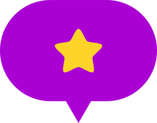 Chat bubble with gold star.