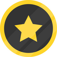 Favorite icon. Black and gold favorite button.