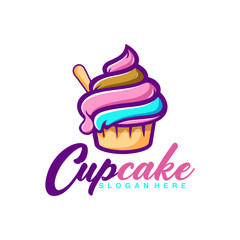 illustration of isolated cupcake on white background