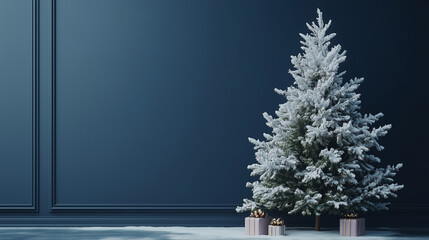 雪とクリスマスツリー